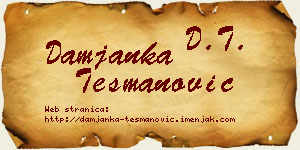 Damjanka Tešmanović vizit kartica